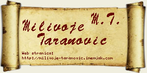 Milivoje Taranović vizit kartica